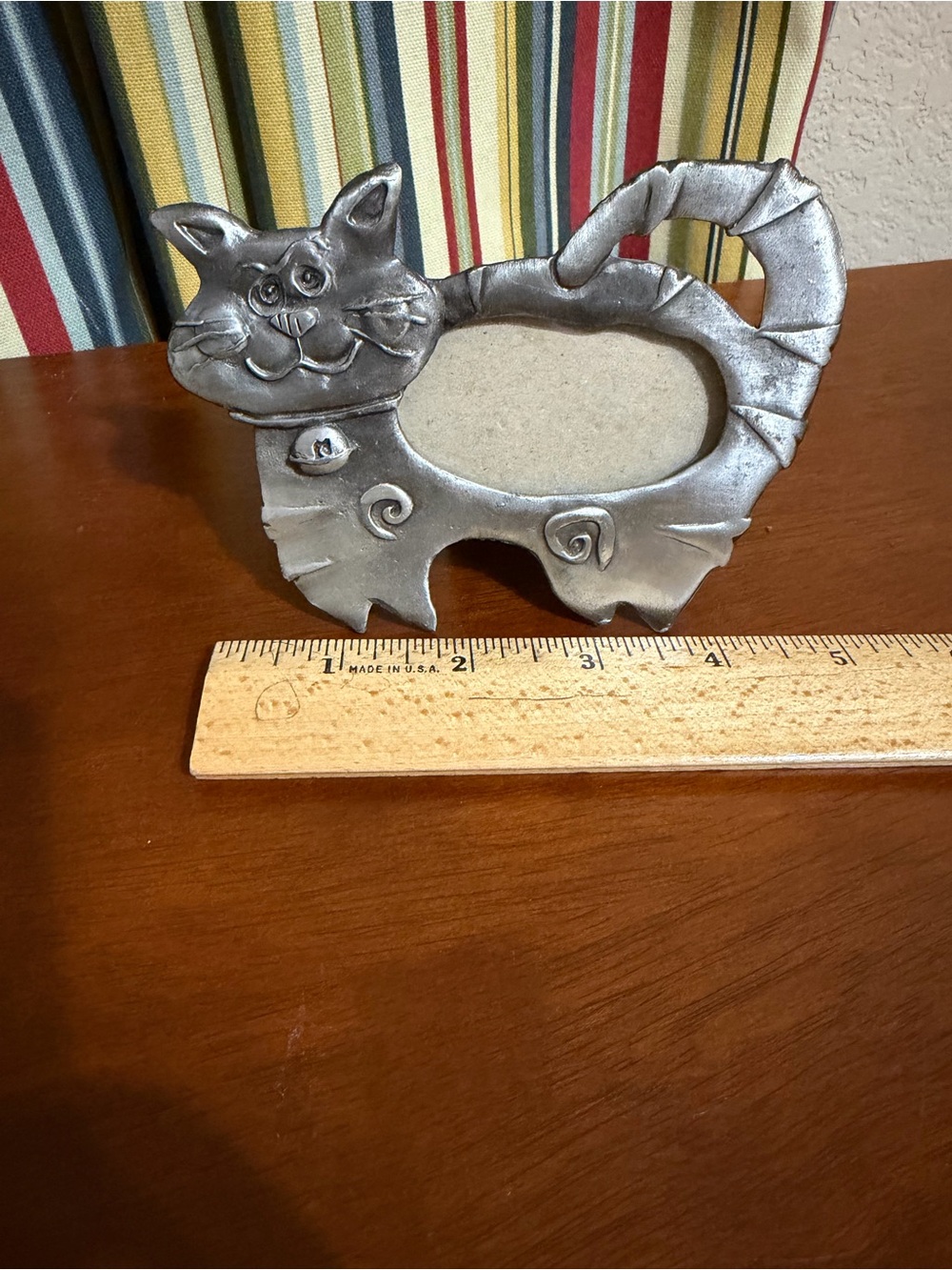 Mini Pewter Smiling Cat Photo Frame 1997 Ruth Reynolds - Picture 6 of 8